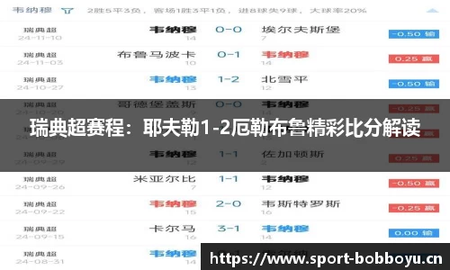 瑞典超赛程：耶夫勒1-2厄勒布鲁精彩比分解读